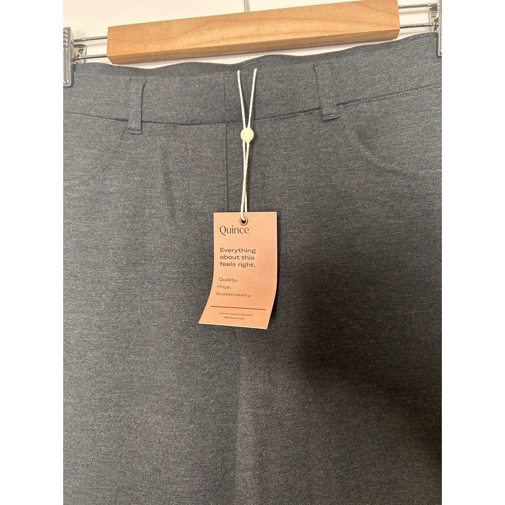 Quince Women's Gray Ponte Pants Classic Tailored Fit Size Medium Petite NWT New - Picture 4 of 10